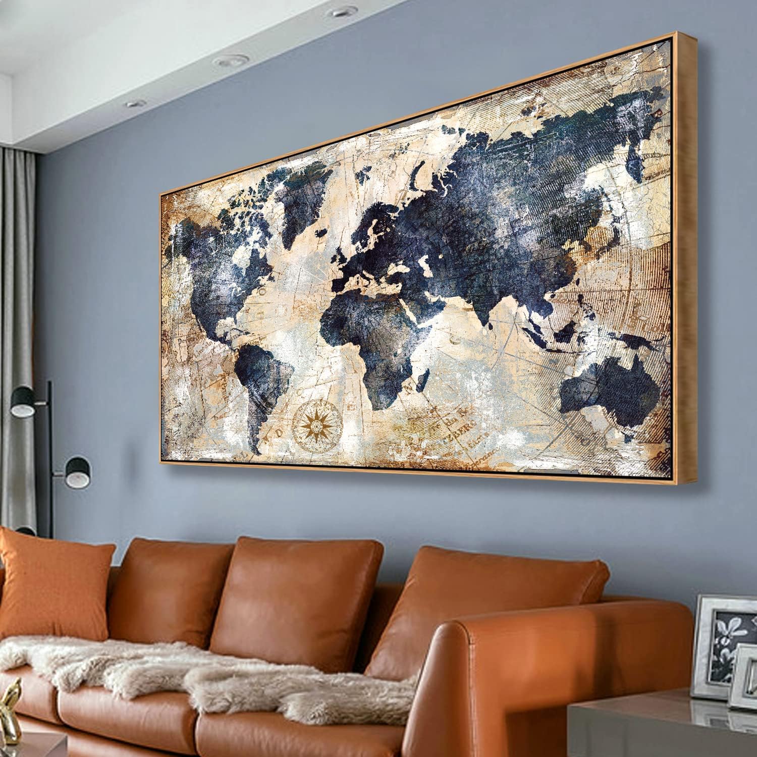 Framed World Map Wall Art Prin - Custom Star Map avaliação e preço