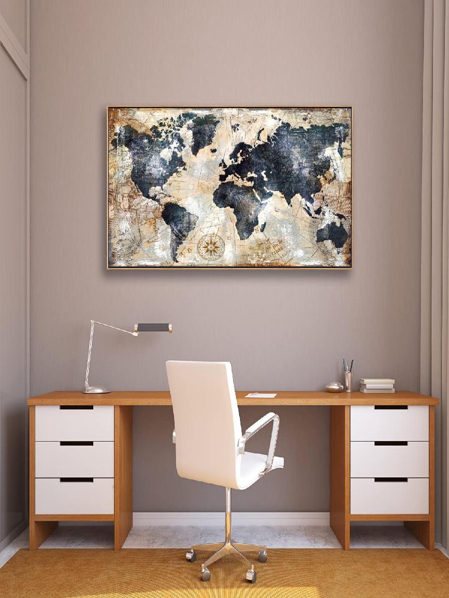 Framed World Map Wall Art Prin - Custom Star Map avaliação e preço